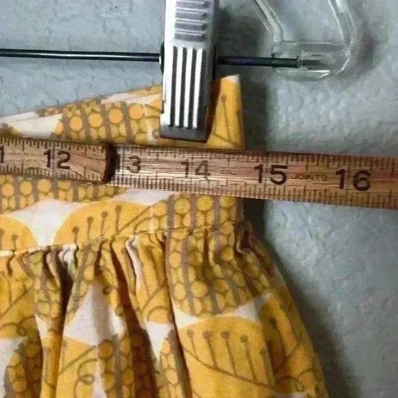 Handmade gathered yellow gray leaves miniskirt with zipper closure M-L? - Picture 3 of 6